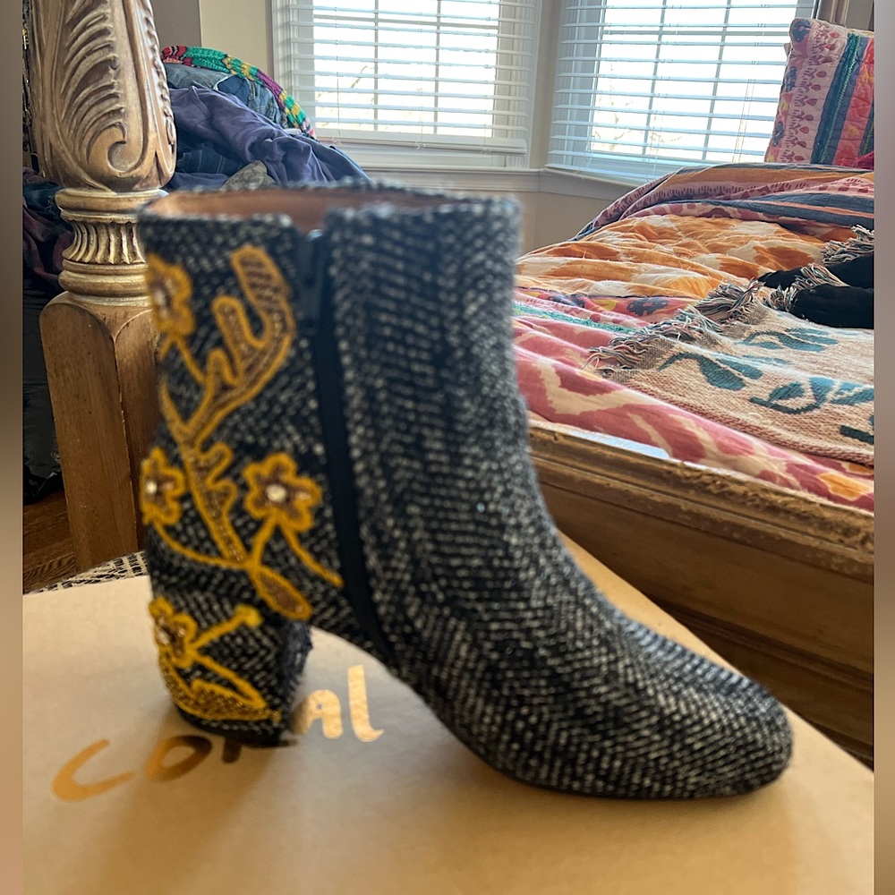 Coral Blue Booties from Anthropologie